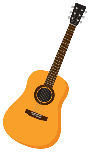 A guitar is shown with the strings missing.
